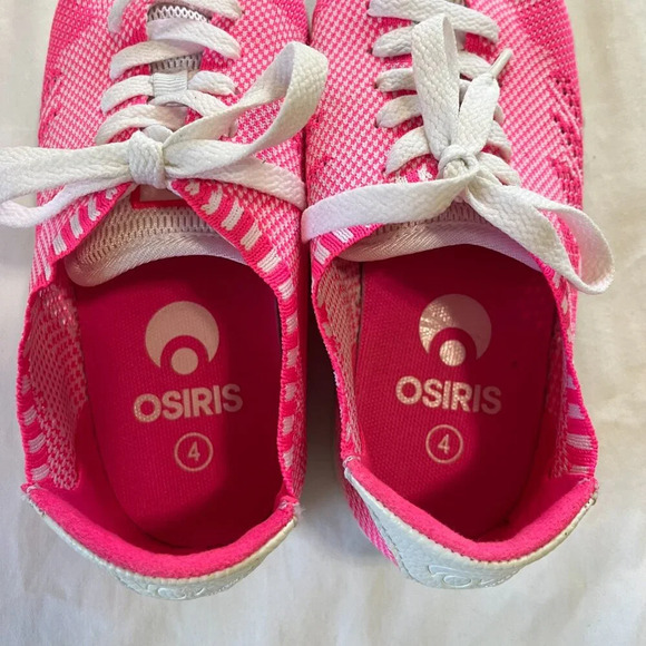 Osiris Girls Hot Pink White Mesh Breathable Skateboard Shoes | Size 4 - Picture 5 of 6